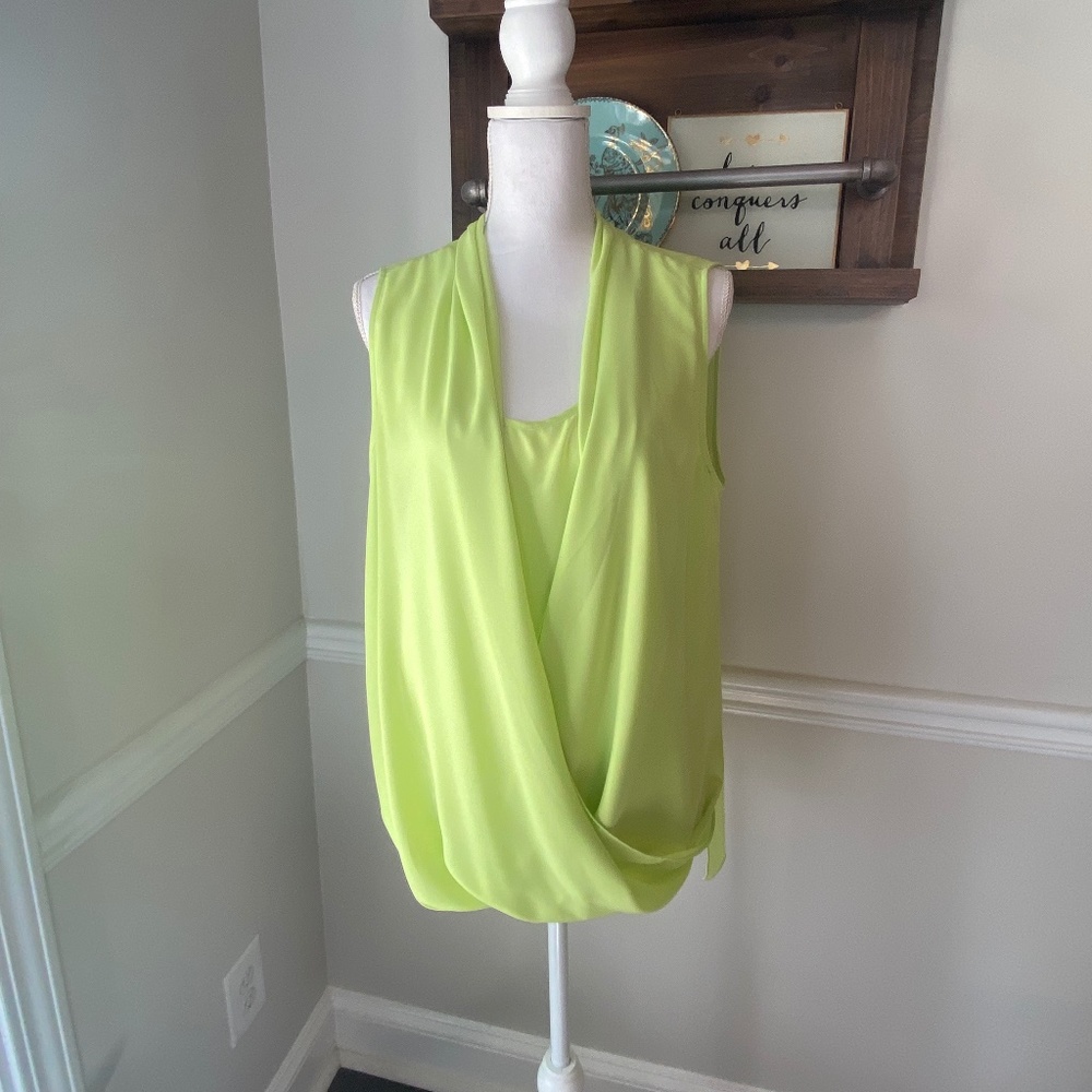 Vince Camuto Blouse, Lime Green, Size Large
